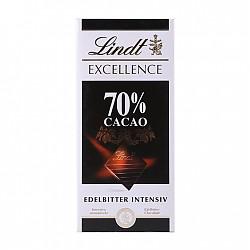 瑞士莲Lindt 70%黑巧克力 100g 法国进口 *7件
