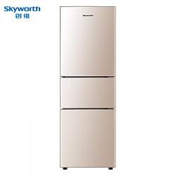 Skyworth 创维 BCD-206WTY 206升三门风冷冰箱 电脑控温 独立三温 内嵌式风道 节能家用（普利金）