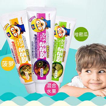 韩国Pororo宝露露小企鹅混合水果味儿童牙膏 90g*2支装