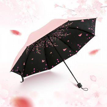 红叶 黑胶防晒防紫外线晴雨伞