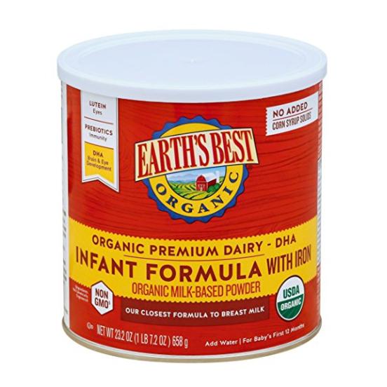 EARTH'S BEST Organic Infant Formula 有机含铁奶粉 658g