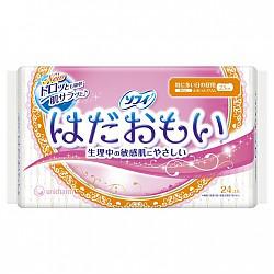 日本进口 尤妮佳（Unicharm）苏菲绵柔轻薄透气 敏感肌可用卫生巾 无护翼 量多日用23cm*24片 *2件