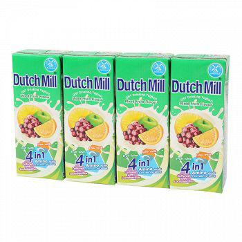 【京东超市】泰国进口 酸奶饮品 达美（Dutch Mill）混合果味酸奶饮品180ml*4 组合装