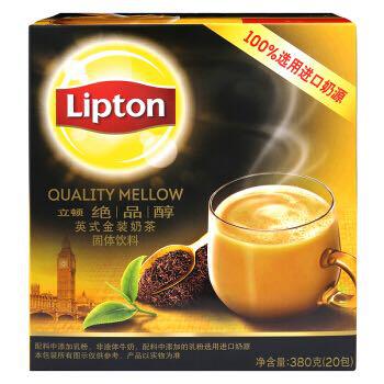 【京东超市】立顿（Lipton） 奶茶 绝品醇英式金装奶茶固体饮料 380g *2件