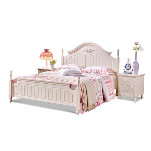 拉斐曼尼家具  HA010 简约欧式床双人床( 床+床头柜+床垫)1.8m*2m