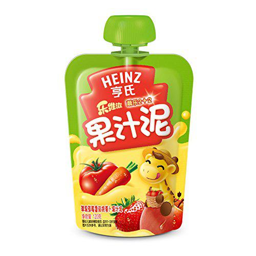 Heinz亨氏 乐维滋蔬乐2+2苹果草莓番茄胡萝卜果汁泥120g