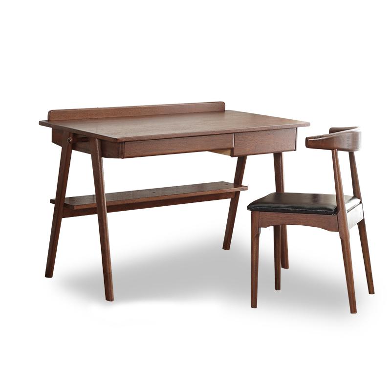 夏树 SZ001国内版 北欧实木书桌椅  (1.2M 单桌+牛角椅)