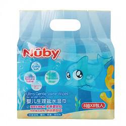 Nuby努比婴儿生理盐水湿巾64抽（8抽*8包入） *3件