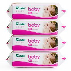 九佳兴 婴儿柔湿巾 手口可用护肤清洁湿纸巾 80片x4包 *2件