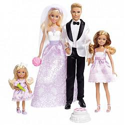 芭比（Barbie） 女孩娃娃玩具 婚礼组合套装 DJR88