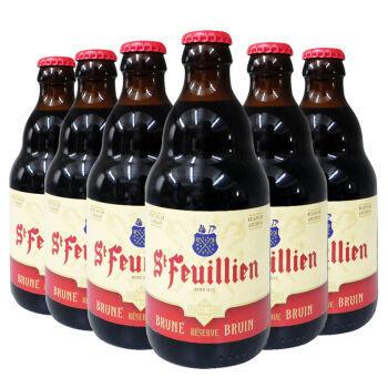 比利时进口啤酒 St-Feuillien 圣佛洋棕啤酒 精酿啤酒 组合装330ml*6瓶