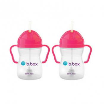 B.box 婴幼儿重力球防漏吸管杯（粉红色）240ml*2只