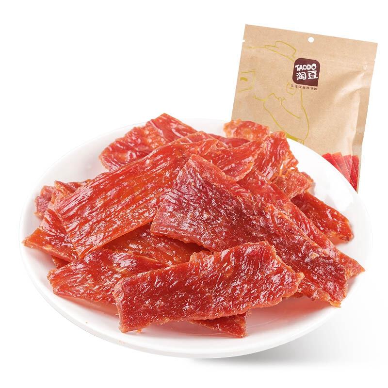 淘豆（TAODO）烘烤原味猪肉脯100g靖江特产 休闲零食 *3件23.2元（合7.73元/件）