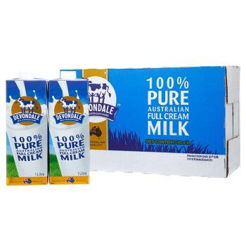 Devondale 德运 全脂牛奶 1L*10盒/箱 *2件