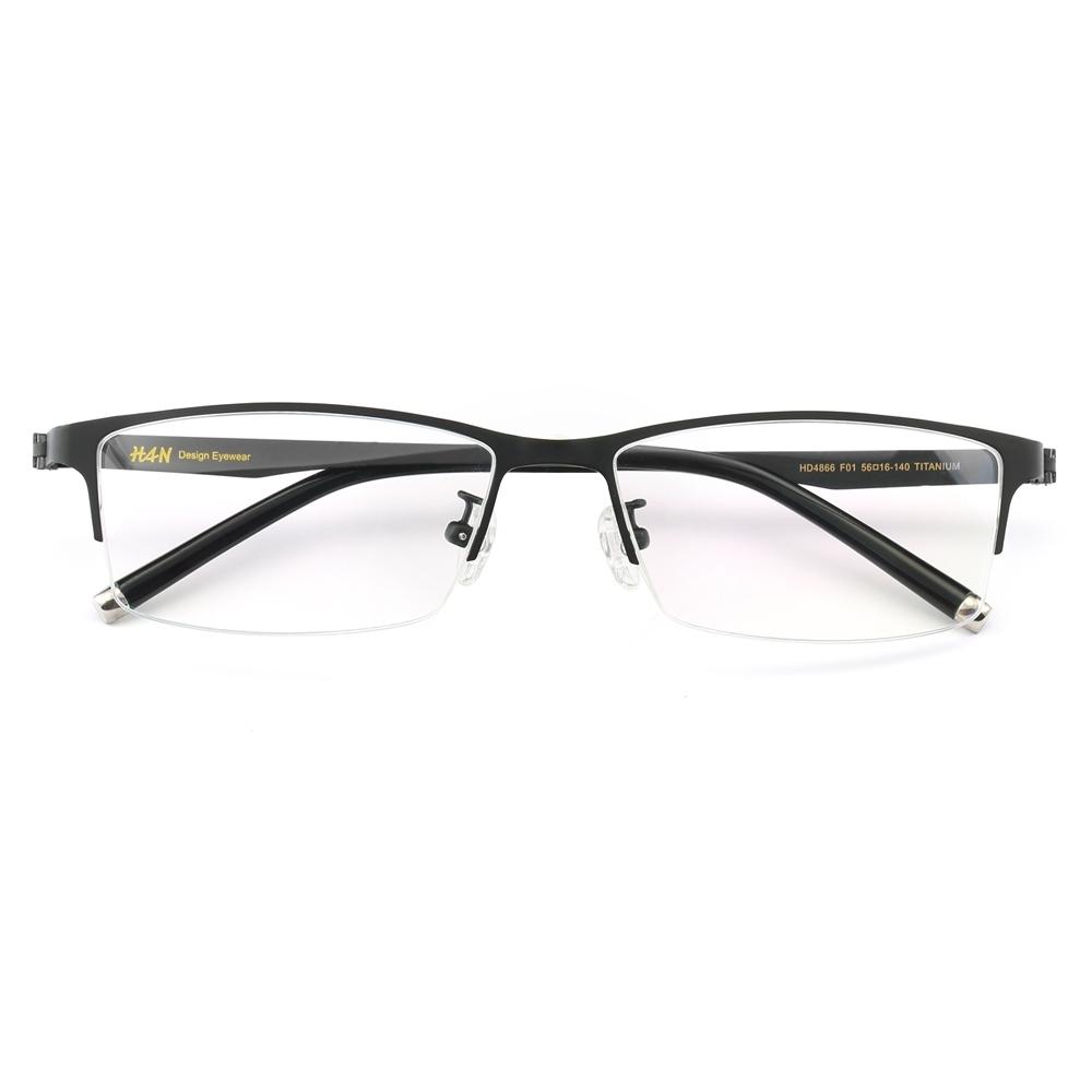 HAN 纯钛时尚光学眼镜架HD4866 +1.56防蓝光镜片
