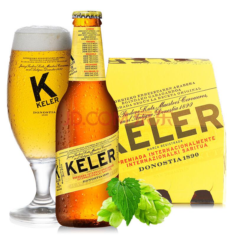 西班牙原装进口啤酒开勒（KELER）250ml*6瓶装110元（合18.33元/件）