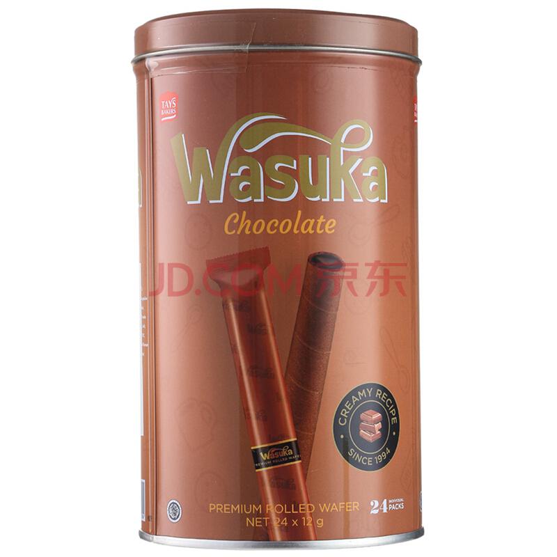 哇酥咔（WASUKA） 巧克力味爆浆威化卷（饼干） 印度尼西亚进口 288g