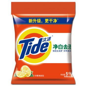 【京东超市】汰渍净白去渍柠檬清新型洗衣粉5kg/袋 加酶 柠檬清香