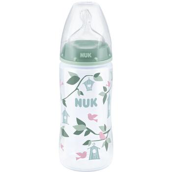 【德国进口】NUK宽口径PP奶瓶300ml配防胀气奶嘴（0-6个月硅胶中圆孔）男宝宝款（图案随机)136元（合34元/件）