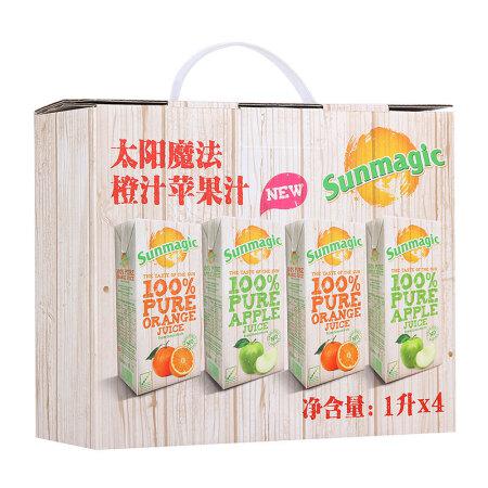 京东海外直采 英国进口 太阳魔法橙汁苹果汁礼盒 1 L*4瓶 *2件49.8元（合24.9元/件）