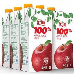 【京东超市】汇源 果汁 青春版 100%苹果汁1LX5盒
