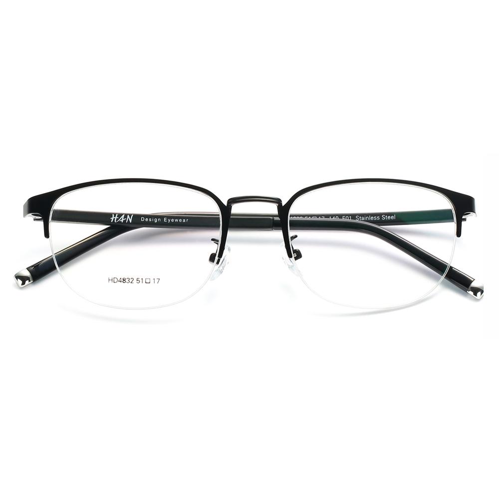 HAN HD4832 不锈钢光学眼镜架+HAN 1.56全天候防蓝光非球面树脂镜片