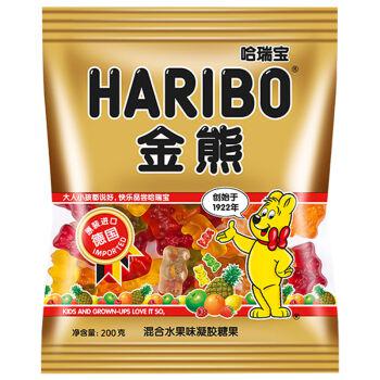 HARIBO 哈瑞宝 金熊混合水果味凝胶糖果 200g
