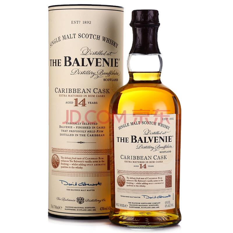 【京东超市】百富（The Balvenie）14年苏格兰达夫镇单一麦芽威士忌700ml