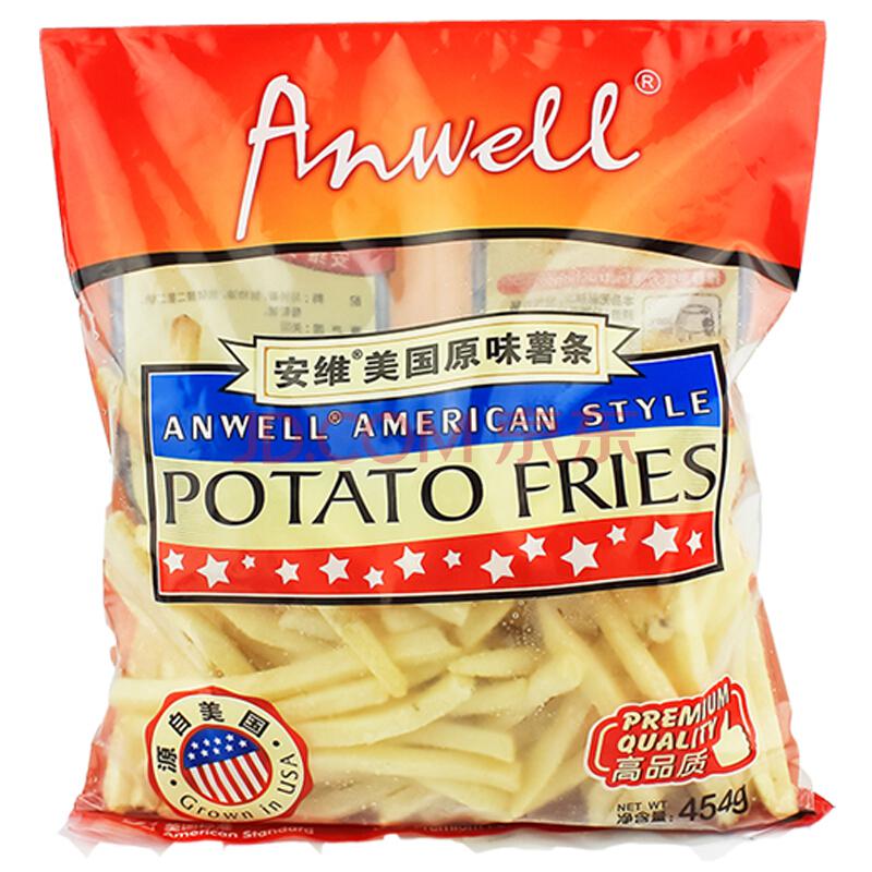 安维（Anwell）美国进口原味薯条454g（2件起售）冷冻薯条9.8元