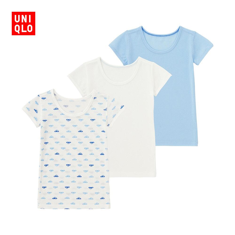 UNIQLO 优衣库 婴儿网眼短袖T恤 3件装