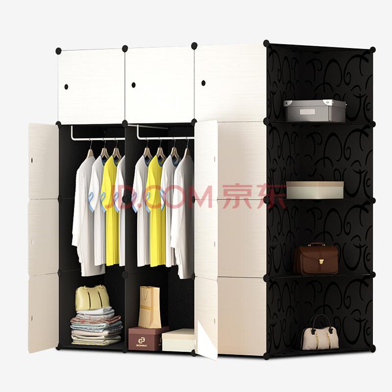 安尔雅（ANERYA）简易衣柜 收纳柜塑料储物整理柜子树脂组装组合折叠双人成人衣橱109元