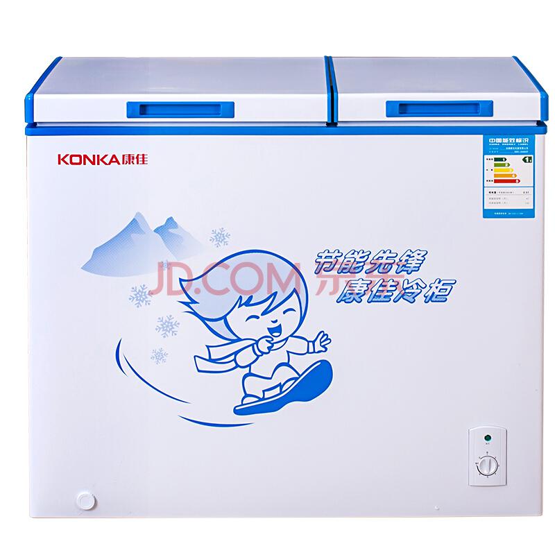 康佳（KONKA）BCD-206DZP 206升 双门双温冷柜冰柜 节能变温卧式冰箱（白色）899元