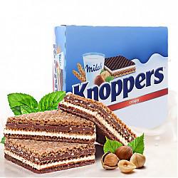 【京东超市】knoppers 牛奶巧克力榛子威化饼干 600g/盒 德国进口