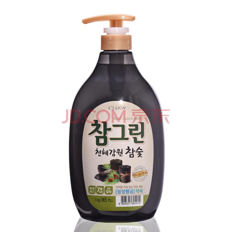 希杰狮王 常绿秀手木炭洗涤剂1kg 韩国进口 厨具果蔬洗洁精 护肤不伤手 *2件29.9元（合14.95元/件）