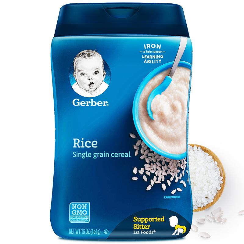 嘉宝Gerber婴幼儿辅食 米粉辅食大米米粉 一段 454g