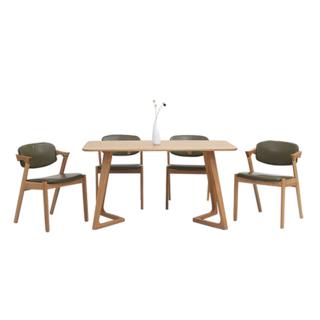 TIMI 天米 橡木实木一桌四椅餐桌椅组合 1.4米