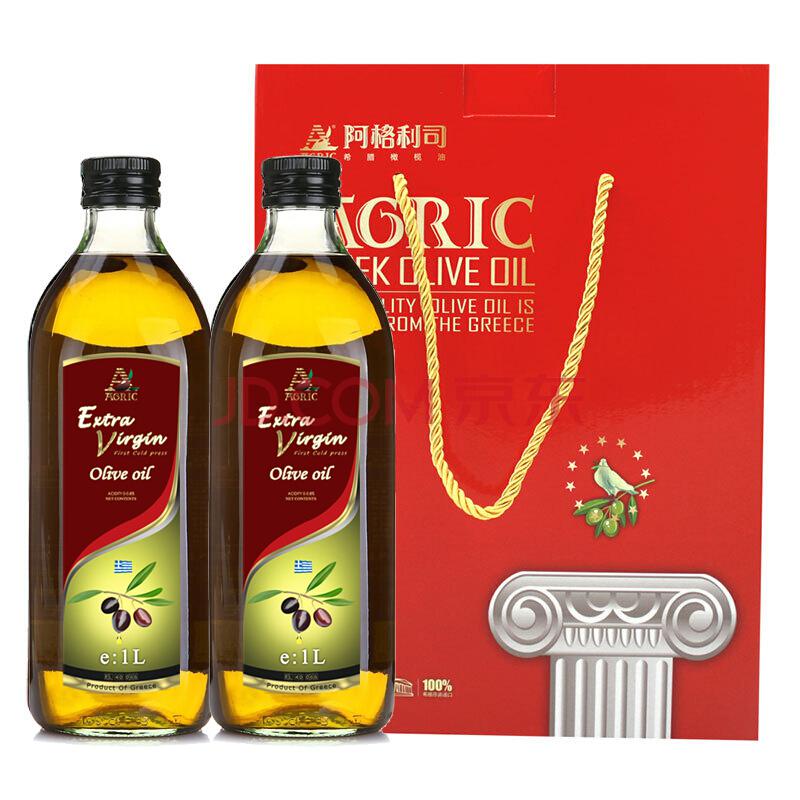 AGRIC阿格利司 特级初榨橄榄油 1L*2瓶 H1型礼盒装158元