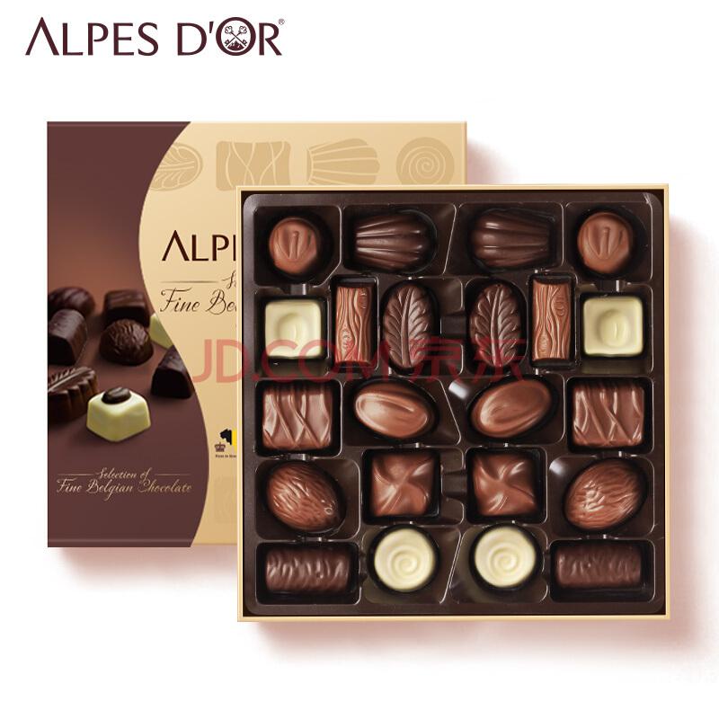 爱普诗（Alpes d\'Or）比利时进口巧克力礼盒装夹心巧克力圣诞节礼物216g61元
