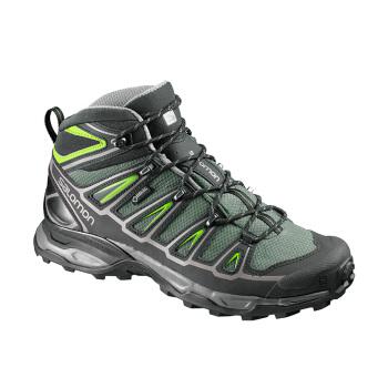 萨洛蒙（Salomon） 男款户外耐磨防滑徒步登山鞋 X ULTRA MID 2 GTX 墨绿色371032 UK8.5(42 2/3)