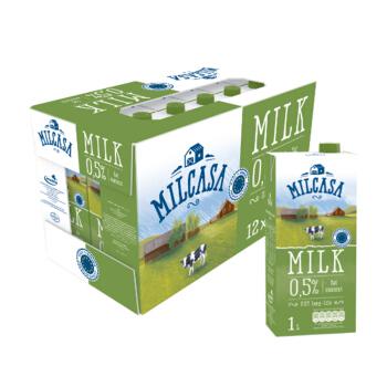 MILCASA 美莎 脱脂纯牛奶 1L*12盒 *3件 +凑单品