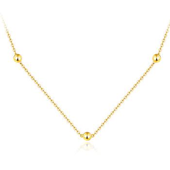 新年好礼：六福珠宝 18K金几何小珠项链1.25克43cm