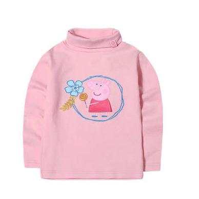 Peppa Pig 小猪佩奇 糖果色 女童高领长袖T恤