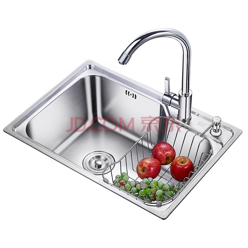 卡贝（Cobbe)厨房水槽单槽洗菜盆304不锈钢洗碗池套餐358元