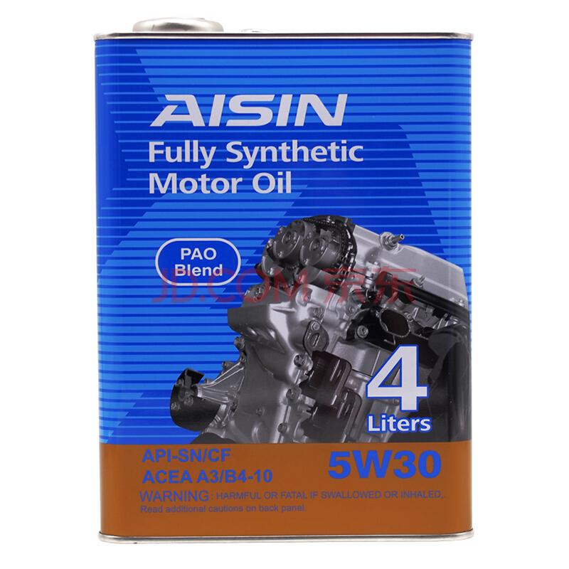 爱信（AISIN）金装PAO全合成机油5W30 SN/CF级 4L238元