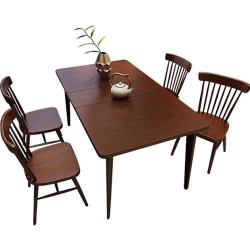 TIMI 白橡木实木折叠餐桌椅组合 （1.3米餐桌+4把温莎椅） 浅胡桃色