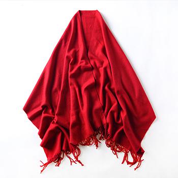 向右围 冬季羊毛披肩情侣款两用围巾（大红色）200cm*65cm