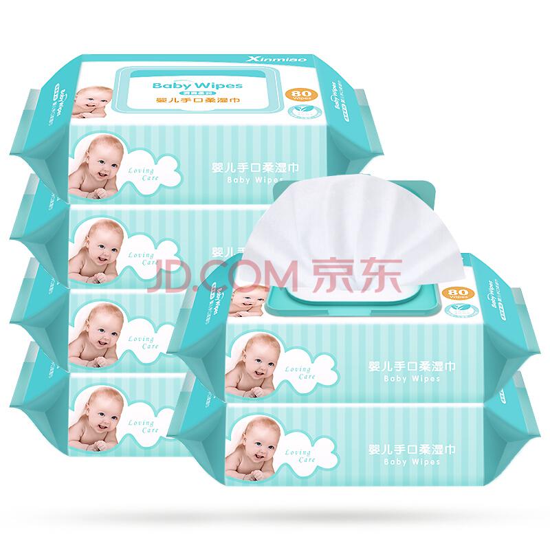 Xinmiao 新妙 婴儿护肤柔湿巾 80片*6包  *6件 +凑单品