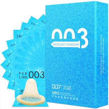 情人节好礼：007品牌 进口超薄003冰感激情款避孕套10只装
