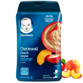 Gerber 嘉宝 蜜桃苹果味 二段 婴幼儿米粉 227g *6件