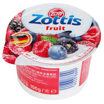 卓德（zott）德国进口 脱脂含乳饮品森林水果口味酸奶100g （3件起售） *49件103.5元（合2.11元/件）